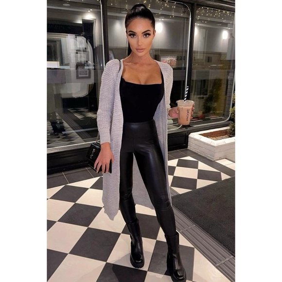 Knitted Long Sleeve Open Front Long Maxi Cardigan Sweater Duster - Picture 8 of 16